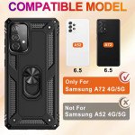 Wholesale Tech Armor Ring Stand Grip Case with Metal Plate for Samsung Galaxy A72 5G (Black)